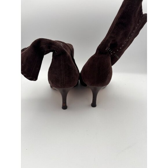 BCBGirls Womens Suede Leather Ankle Boots Size 6.5 Brown - Picture 3 of 5